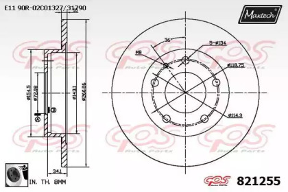 Тормозной диск MAXTECH 821255.0060