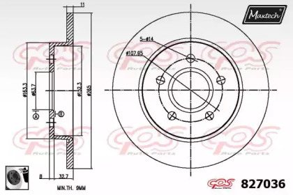 Тормозной диск MAXTECH 827036.0060