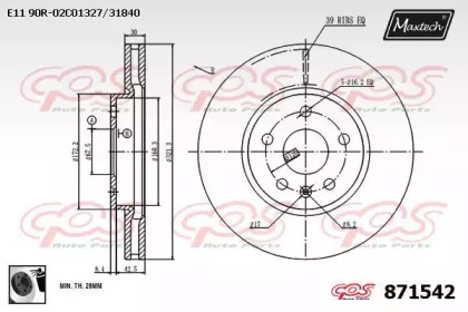 Тормозной диск MAXTECH 871542.0060