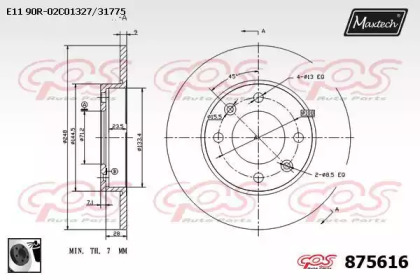 Тормозной диск MAXTECH 875616.0060