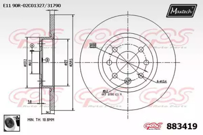 Тормозной диск MAXTECH 883419.0060