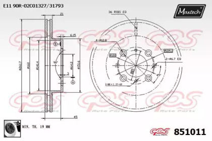 Тормозной диск MAXTECH 851011.0060