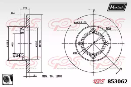 Тормозной диск MAXTECH 853062.0060