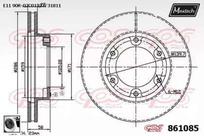 Тормозной диск MAXTECH 861085.0060