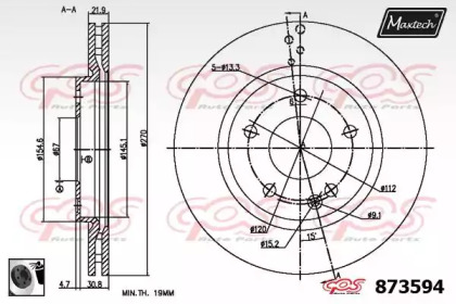 Тормозной диск MAXTECH 873594.0060