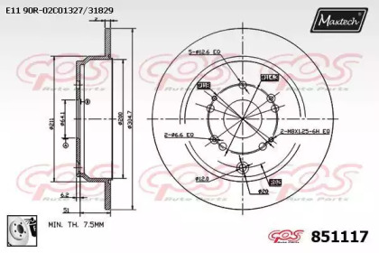 Тормозной диск MAXTECH 851117.0080