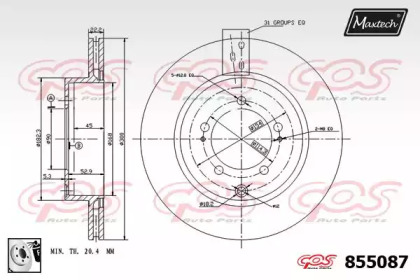 Тормозной диск MAXTECH 855087.0080