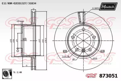 Тормозной диск MAXTECH 873051.0060