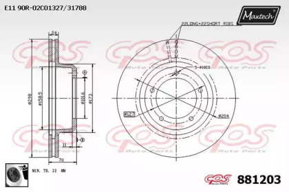 Тормозной диск MAXTECH 881203.0060