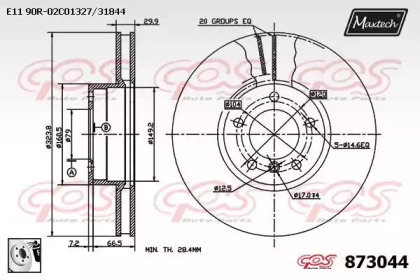 Тормозной диск MAXTECH 873044.0080