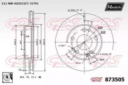 Тормозной диск MAXTECH 873505.0080