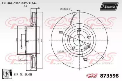 Тормозной диск MAXTECH 873598.0080