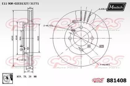 Тормозной диск MAXTECH 881408.0080