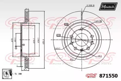 Тормозной диск MAXTECH 871550.0080