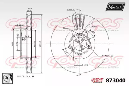 Тормозной диск MAXTECH 873040.0080