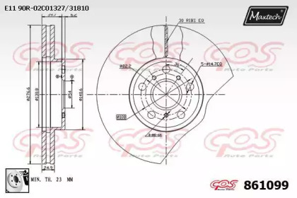 Тормозной диск MAXTECH 861099.0080