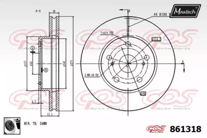 Тормозной диск MAXTECH 861318.0060