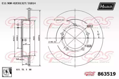 Тормозной диск MAXTECH 863519.0080