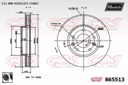 Тормозной диск MAXTECH 865513.0060