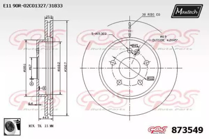 Тормозной диск MAXTECH 873549.0060