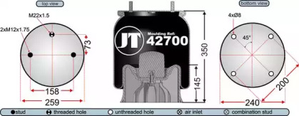 Баллон пневматической рессоры JURATEK JAA42701