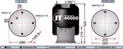 Баллон пневматической рессоры JURATEK JAA46001