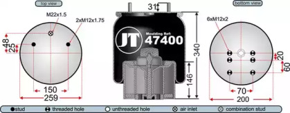 Баллон пневматической рессоры JURATEK JAA47401E