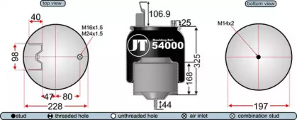 Баллон пневматической рессоры JURATEK JAA54001