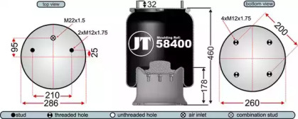 Баллон пневматической рессоры JURATEK JAA58401