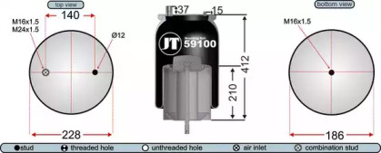 Баллон пневматической рессоры JURATEK JAA59101