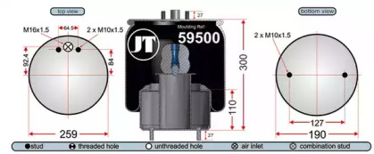 Баллон пневматической рессоры JURATEK JAA59501