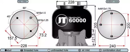 Баллон пневматической рессоры JURATEK JAA60001