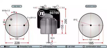 Баллон пневматической рессоры JURATEK JAA60705