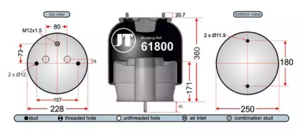 Баллон пневматической рессоры JURATEK JAA61801