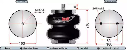 Баллон пневматической рессоры JURATEK 2C21210P23