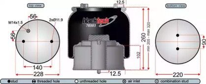 Баллон пневматической рессоры JURATEK RML70303C