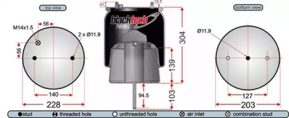 Баллон пневматической рессоры JURATEK RML70305C