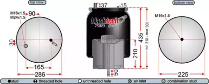 Баллон пневматической рессоры JURATEK RML75023C10