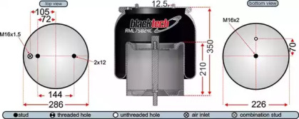 Баллон пневматической рессоры JURATEK RML75024C