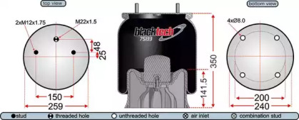 Баллон пневматической рессоры JURATEK RML75133CP3