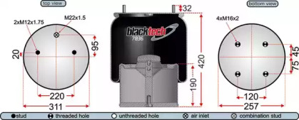 Баллон пневматической рессоры JURATEK RML7836C3