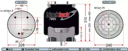 Баллон пневматической рессоры JURATEK RML7803CP