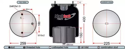 Баллон пневматической рессоры JURATEK RML75829C