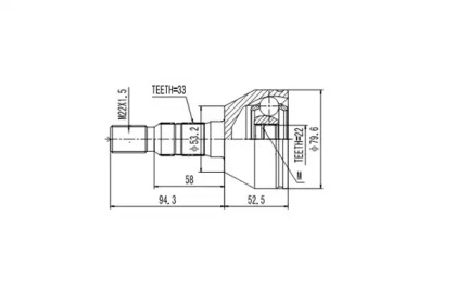 Шарнирный комплект AYWIPARTS AW1510048