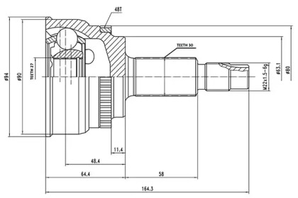 Шарнирный комплект AYWIPARTS AW1510058A