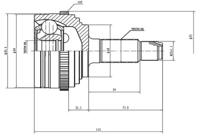 Шарнирный комплект AYWIPARTS AW1510065A