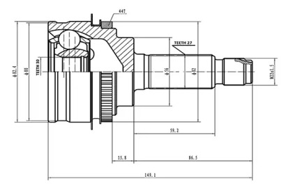 Шарнирный комплект AYWIPARTS AW1510072A