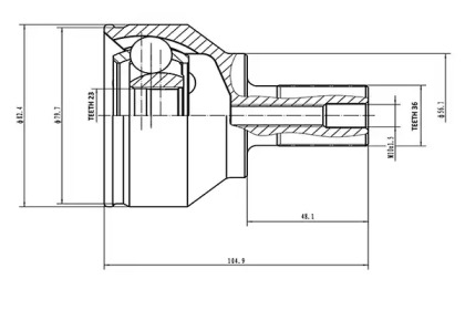 Шарнирный комплект AYWIPARTS AW1510077