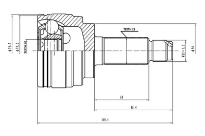 Шарнирный комплект AYWIPARTS AW1510083