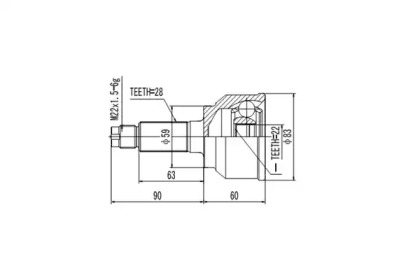 Шарнирный комплект AYWIPARTS AW1510127